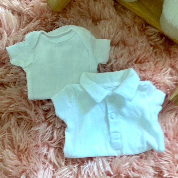 Carter's Other - Two white NB onezie bundle
